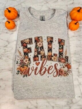 Fall Vibes Short Sleeve Tshirt pumpkin cute popular Floral